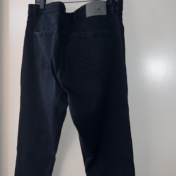 Men’s black straight leg denim jeans by Paper Money/size 42/ good condition - Picture 5 of 10
